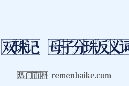 双珠记·母子分珠反义词是什么意思的图片